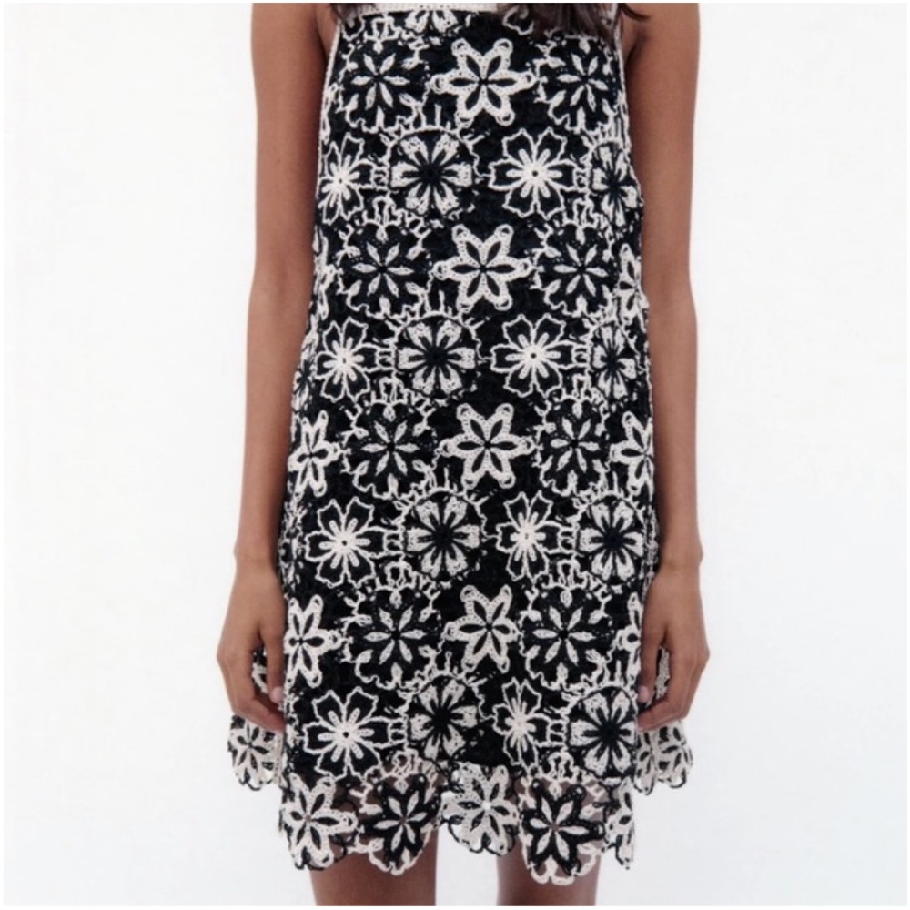 BNWOT! Zara flower queen crochet dress
